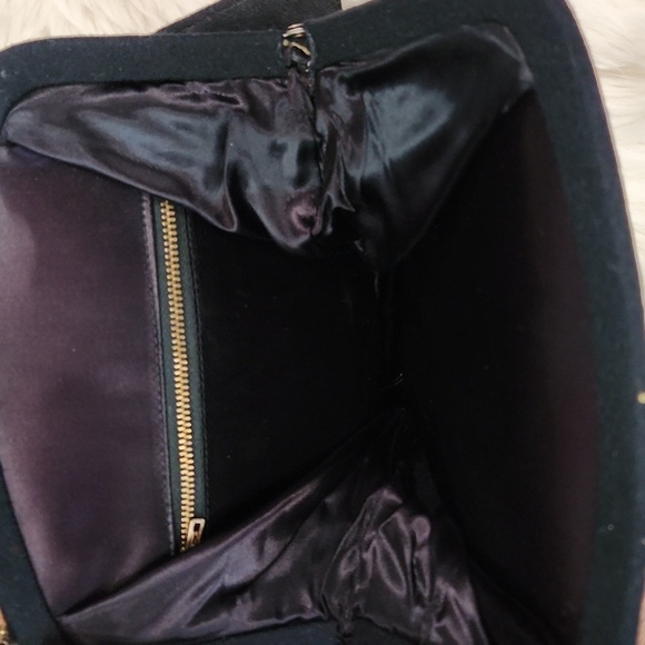 Vintage Black Wool Handbag - Picture 3 of 4